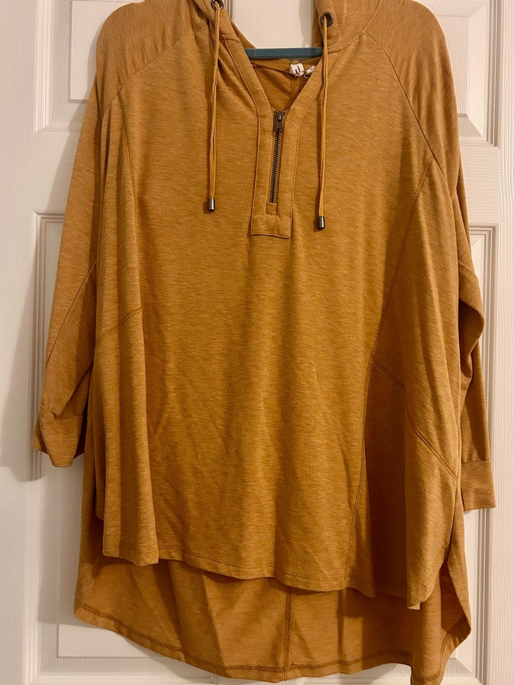 Cable & Gauge Mustard Hooded Half-Zip Pullover